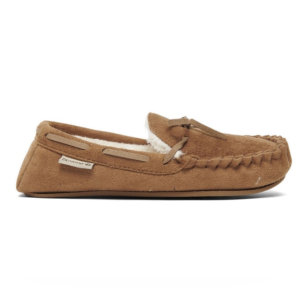 BEARPAW Little Kids Unisex Sawyer II Moccasin Slippers (M,L; Hickory) - Picture 2 of 6